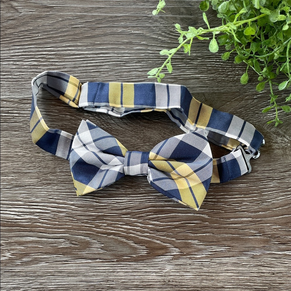 Lauren Ralph Lauren Big Boy Bow Tie Classic Yellow and Blue Plaid
